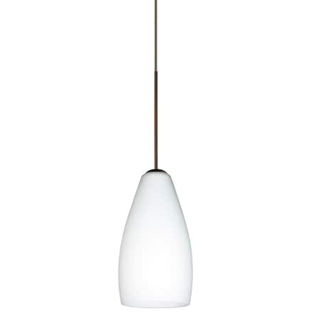 Besa Lighting Karli Cord Pendant, Opal Matte, Bronze Finish, 1x5W LED 1XT-719807-LED-BR